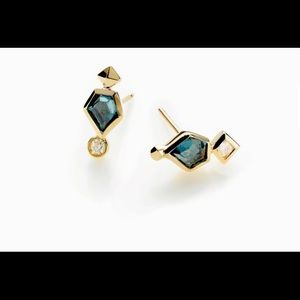 ISO Kendra Scott Bonnie Stud Earrings Blue Topaz